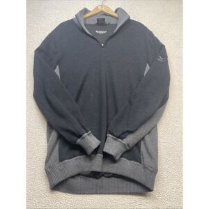 Mizuno Sweater Mens L Gray WindLite Flex Quarter Zip Windproof‎ Pullover